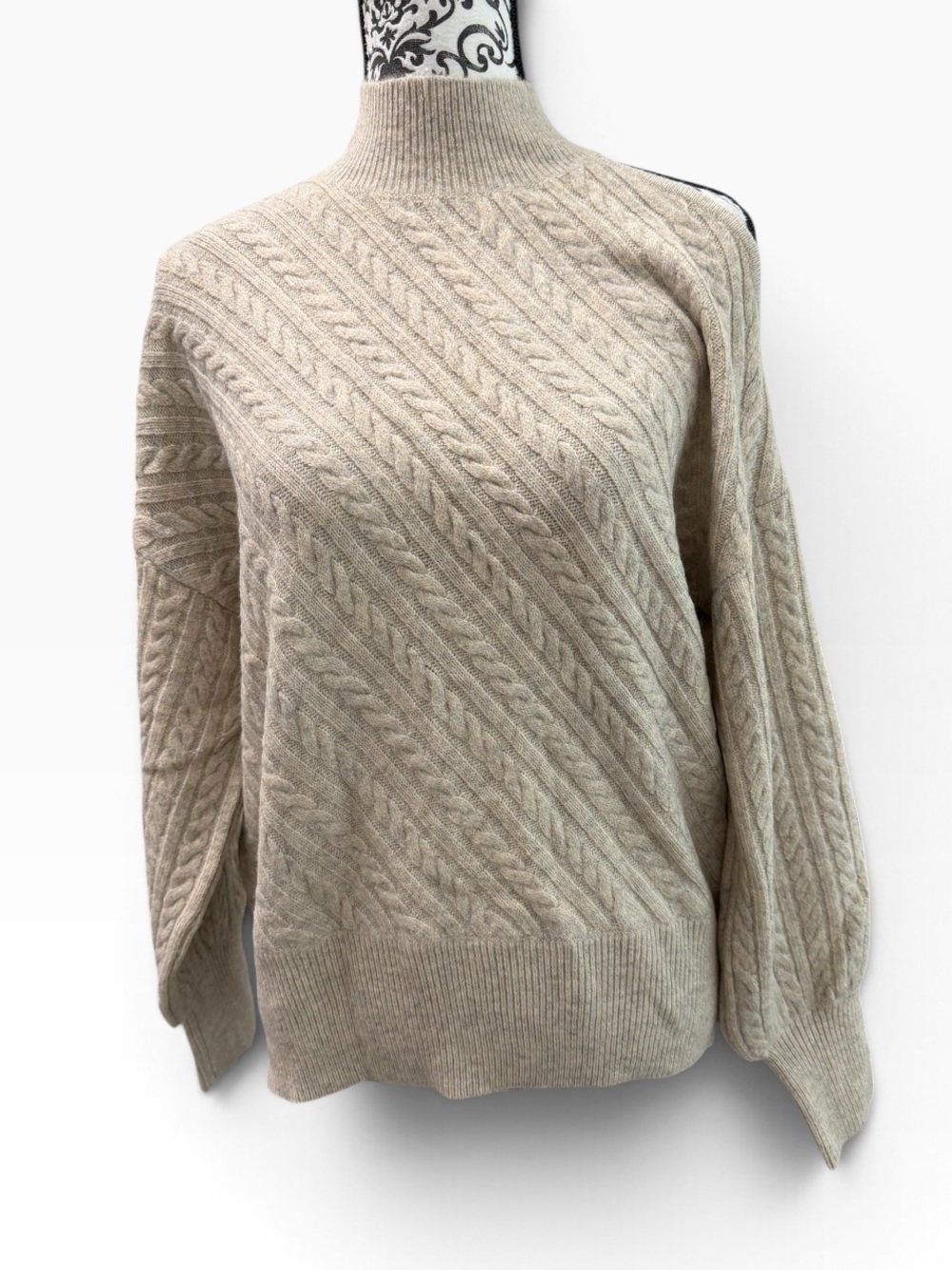 Express Cable-Knit Mock Neck Sweater